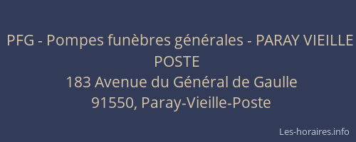 PFG - Pompes funèbres générales - PARAY VIEILLE POSTE