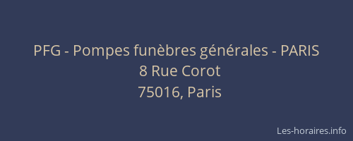 PFG - Pompes funèbres générales - PARIS