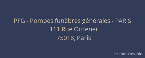PFG - Pompes funèbres générales - PARIS