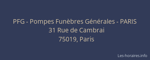 PFG - Pompes Funèbres Générales - PARIS