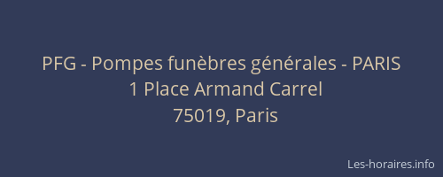 PFG - Pompes funèbres générales - PARIS