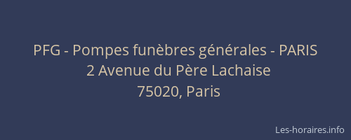 PFG - Pompes funèbres générales - PARIS