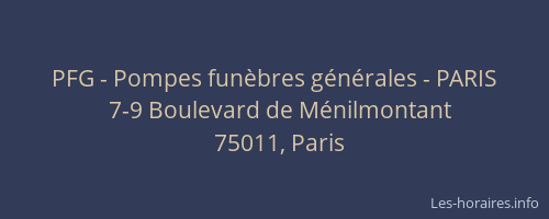 PFG - Pompes funèbres générales - PARIS
