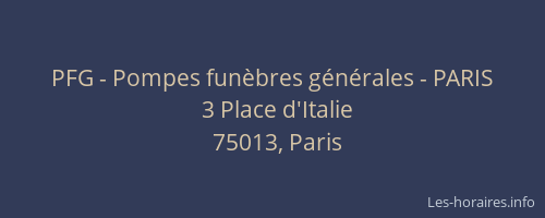 PFG - Pompes funèbres générales - PARIS
