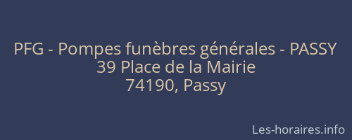 PFG - Pompes funèbres générales - PASSY