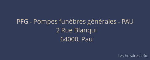 PFG - Pompes funèbres générales - PAU