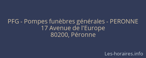 PFG - Pompes funèbres générales - PERONNE