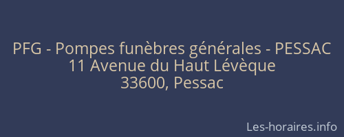 PFG - Pompes funèbres générales - PESSAC