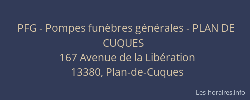 PFG - Pompes funèbres générales - PLAN DE CUQUES