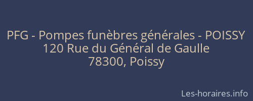 PFG - Pompes funèbres générales - POISSY