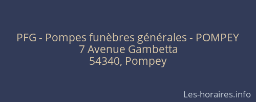 PFG - Pompes funèbres générales - POMPEY