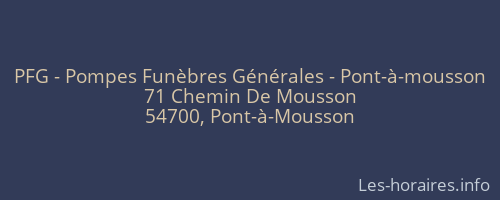 PFG - Pompes Funèbres Générales - Pont-à-mousson
