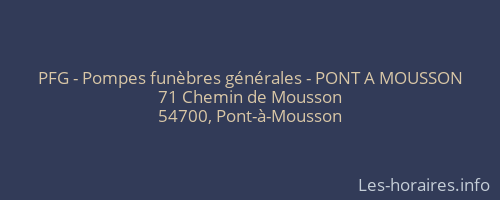 PFG - Pompes funèbres générales - PONT A MOUSSON
