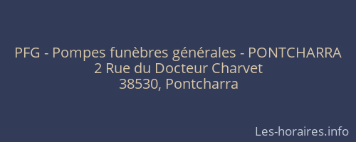 PFG - Pompes funèbres générales - PONTCHARRA