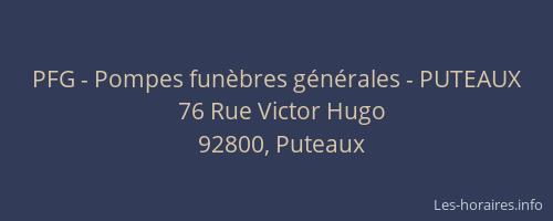 PFG - Pompes funèbres générales - PUTEAUX