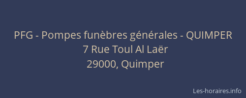 PFG - Pompes funèbres générales - QUIMPER