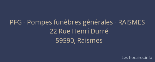 PFG - Pompes funèbres générales - RAISMES