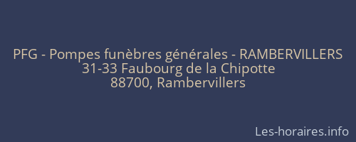 PFG - Pompes funèbres générales - RAMBERVILLERS