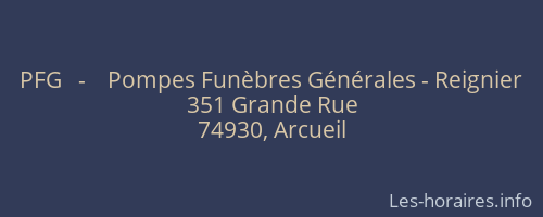 PFG   -    Pompes Funèbres Générales - Reignier