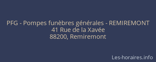 PFG - Pompes funèbres générales - REMIREMONT