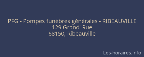 PFG - Pompes funèbres générales - RIBEAUVILLE