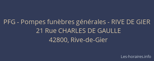 PFG - Pompes funèbres générales - RIVE DE GIER