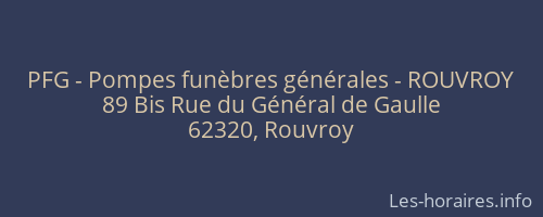 PFG - Pompes funèbres générales - ROUVROY