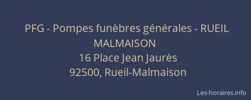 PFG - Pompes funèbres générales - RUEIL MALMAISON
