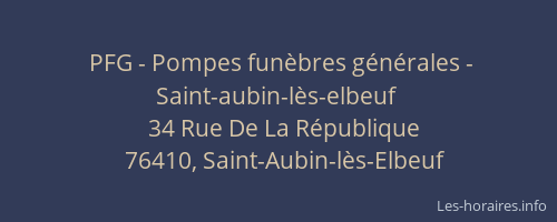 PFG - Pompes funèbres générales - Saint-aubin-lès-elbeuf