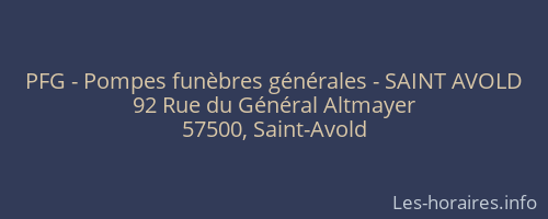 PFG - Pompes funèbres générales - SAINT AVOLD