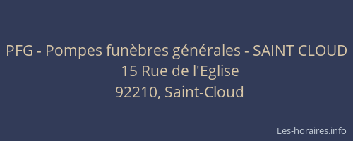 PFG - Pompes funèbres générales - SAINT CLOUD