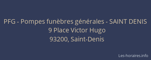 PFG - Pompes funèbres générales - SAINT DENIS