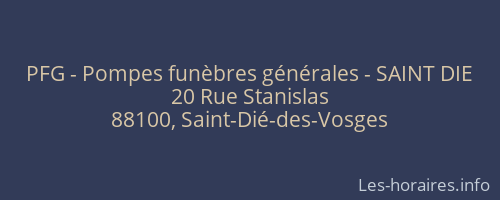 PFG - Pompes funèbres générales - SAINT DIE