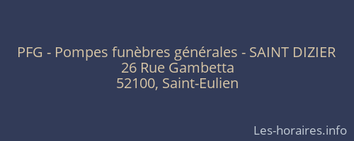 PFG - Pompes funèbres générales - SAINT DIZIER