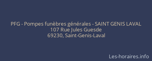 PFG - Pompes funèbres générales - SAINT GENIS LAVAL