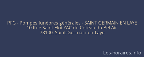 PFG - Pompes funèbres générales - SAINT GERMAIN EN LAYE