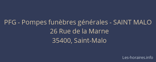 PFG - Pompes funèbres générales - SAINT MALO
