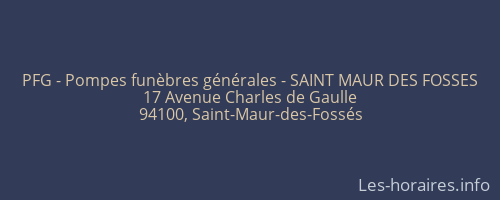 PFG - Pompes funèbres générales - SAINT MAUR DES FOSSES