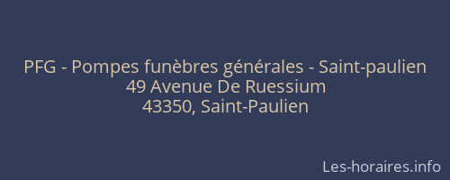 PFG - Pompes funèbres générales - Saint-paulien