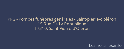 PFG - Pompes funèbres générales - Saint-pierre-d'oléron