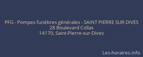 PFG - Pompes funèbres générales - SAINT PIERRE SUR DIVES