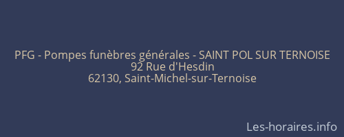 PFG - Pompes funèbres générales - SAINT POL SUR TERNOISE
