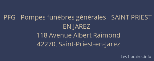 PFG - Pompes funèbres générales - SAINT PRIEST EN JAREZ