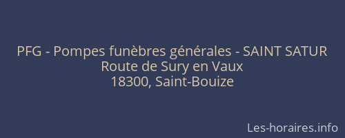 PFG - Pompes funèbres générales - SAINT SATUR