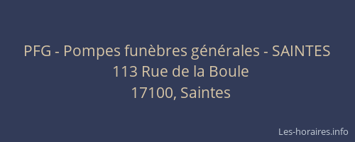 PFG - Pompes funèbres générales - SAINTES