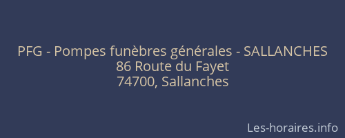 PFG - Pompes funèbres générales - SALLANCHES