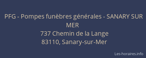 PFG - Pompes funèbres générales - SANARY SUR MER