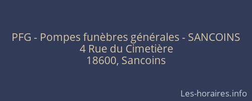 PFG - Pompes funèbres générales - SANCOINS
