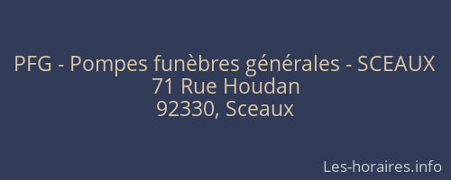 PFG - Pompes funèbres générales - SCEAUX