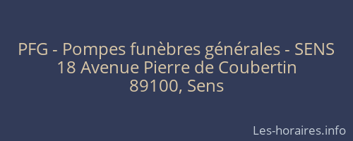 PFG - Pompes funèbres générales - SENS